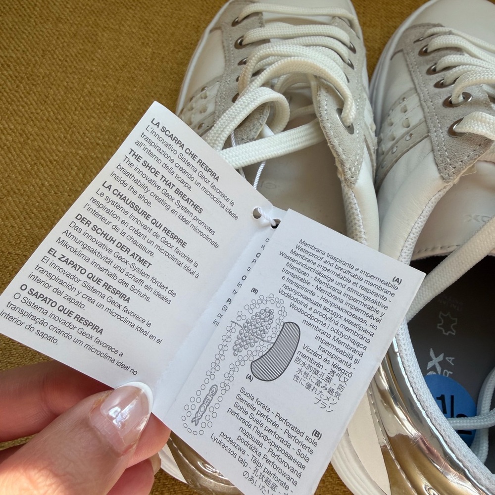 Geox White Sneakers with Silver details - Picture 9 of 11
